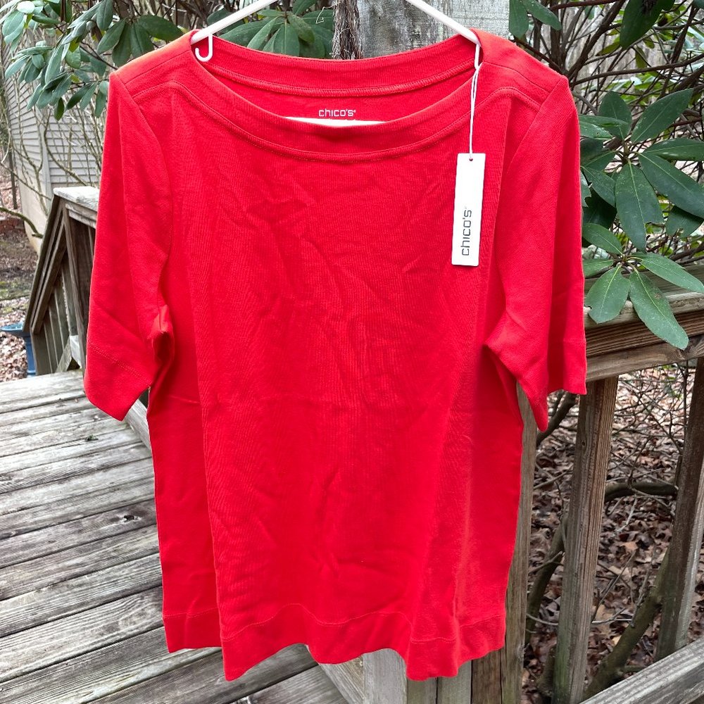 (Lot of 2) Chicos Boatneck Shirts NWT